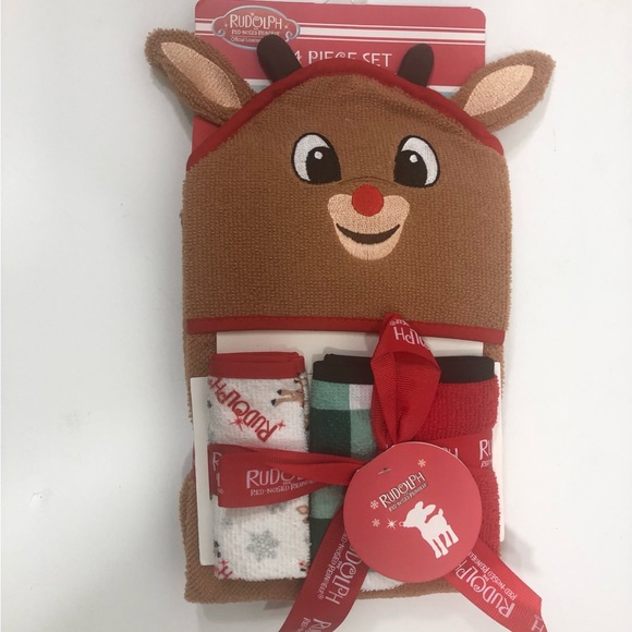 Rudolph 4pc. Towel/Washcloths (Infant/Toddler) - Picture 4 of 10